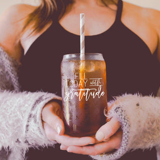 Fill Today With Gratitude Glass Tumbler