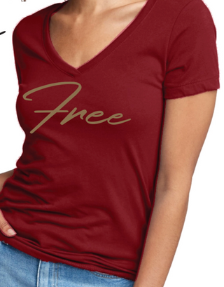 She is FREE V-neck T-Shirt